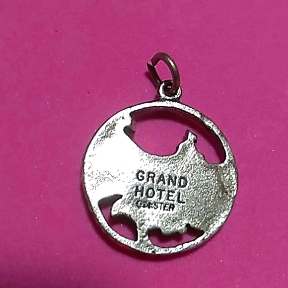 STERLING SILVER VINTAGE NECKLACE CHARM-"THE GRAND HOTEL" - Picture 2 of 5